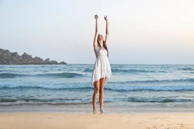 women in the beach